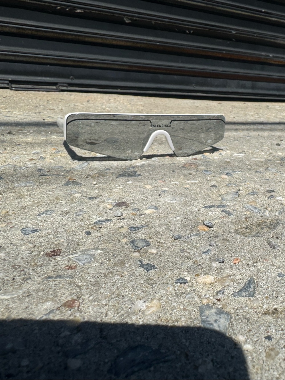 Balenciaga Silver Mirrored Ski Rectangle Sunglasses - Picture 3 of 4